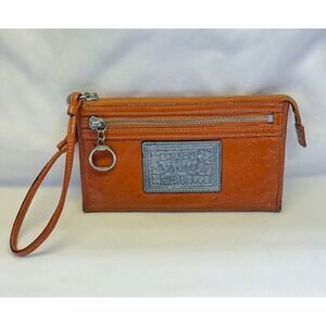 Coach Orange Poppy Wallet Clutch Wristlet Y2K Zip Close